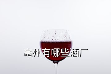 亳州有哪些酒廠