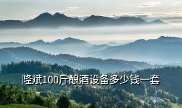 隆斌100斤釀酒設(shè)備多少錢一套