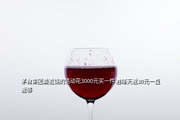 茅臺(tái)集團(tuán)最近搞的活動(dòng)花3000元買(mǎi)一件酒每天返30元一直返夠