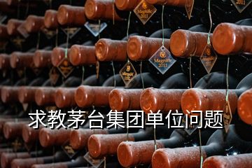 求教茅臺(tái)集團(tuán)單位問(wèn)題