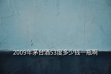 2009年茅臺酒53度多少錢一瓶啊