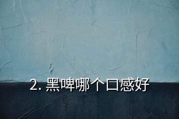 2. 黑啤哪個口感好