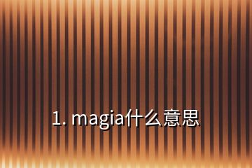 1. magia什么意思