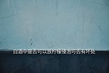 白酒中是否可以放檸檬侵泡可否有壞處