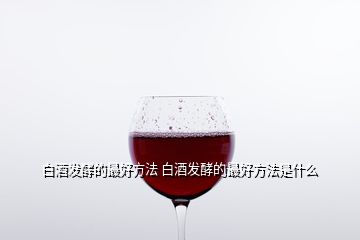 白酒發(fā)酵的最好方法 白酒發(fā)酵的最好方法是什么