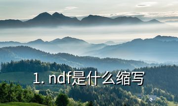 1. ndf是什么縮寫