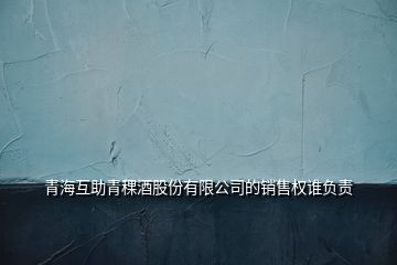 青海互助青稞酒股份有限公司的銷售權(quán)誰負(fù)責(zé)