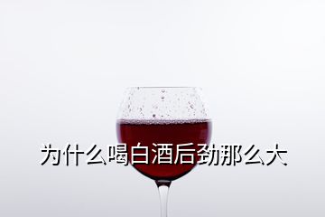 為什么喝白酒后勁那么大