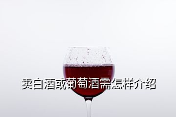 賣(mài)白酒或葡萄酒需怎樣介紹