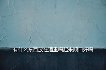 有什么東西放在酒里喝起來順口好喝