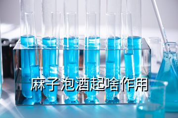 麻子泡酒起啥作用