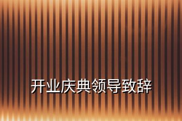 開業(yè)慶典領(lǐng)導致辭