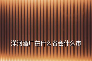 洋河酒廠在什么省會(huì)什么市