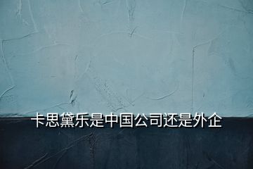 卡思黛樂(lè)是中國(guó)公司還是外企