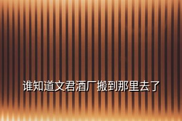 誰知道文君酒廠搬到那里去了