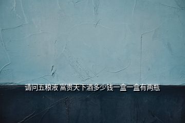 請(qǐng)問(wèn)五糧液 富貴天下酒多少錢(qián)一盒一盒有兩瓶