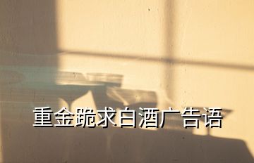 重金跪求白酒廣告語