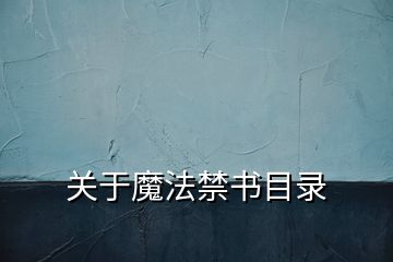 關(guān)于魔法禁書目錄