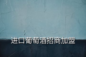 進(jìn)口葡萄酒招商加盟