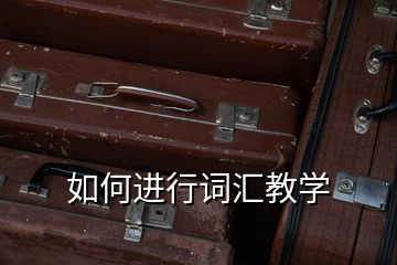 如何進行詞匯教學(xué)