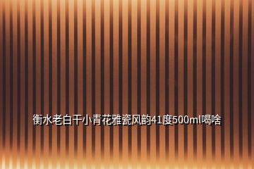 衡水老白干小青花雅瓷風韻41度500ml喝啥