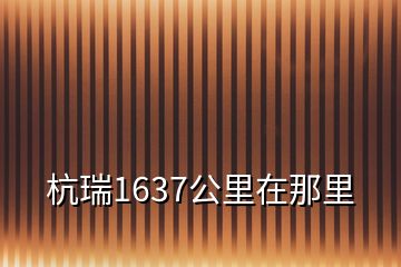 杭瑞1637公里在那里