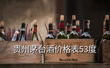 貴州茅臺酒價格表53度