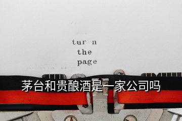 茅臺(tái)和貴釀酒是一家公司嗎