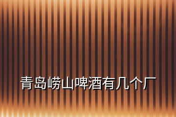 青島嶗山啤酒有幾個廠