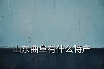 山東曲阜有什么特產(chǎn)