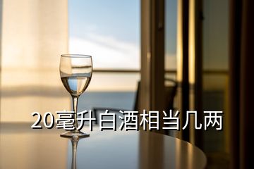 20毫升白酒相當(dāng)幾兩