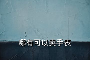 哪有可以賣(mài)手表