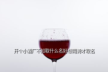 開個小酒廠不知取什么名好想用詩才取名