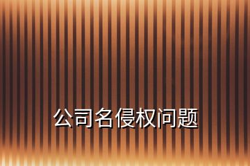 公司名侵權(quán)問(wèn)題