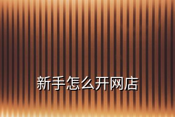 新手怎么開網(wǎng)店