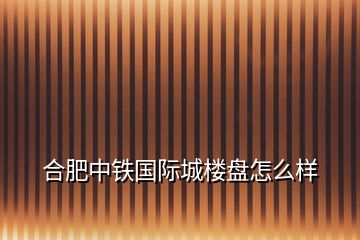 合肥中鐵國(guó)際城樓盤(pán)怎么樣