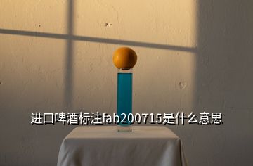 進口啤酒標(biāo)注fab200715是什么意思