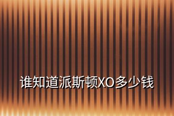 誰(shuí)知道派斯頓XO多少錢