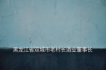 黑龍江省雙城市老村長酒業(yè)董事長