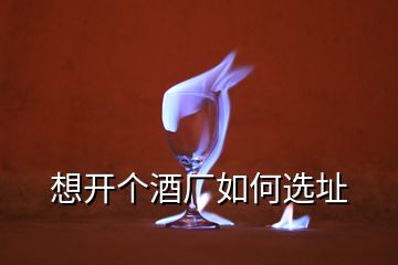 想開個(gè)酒廠如何選址